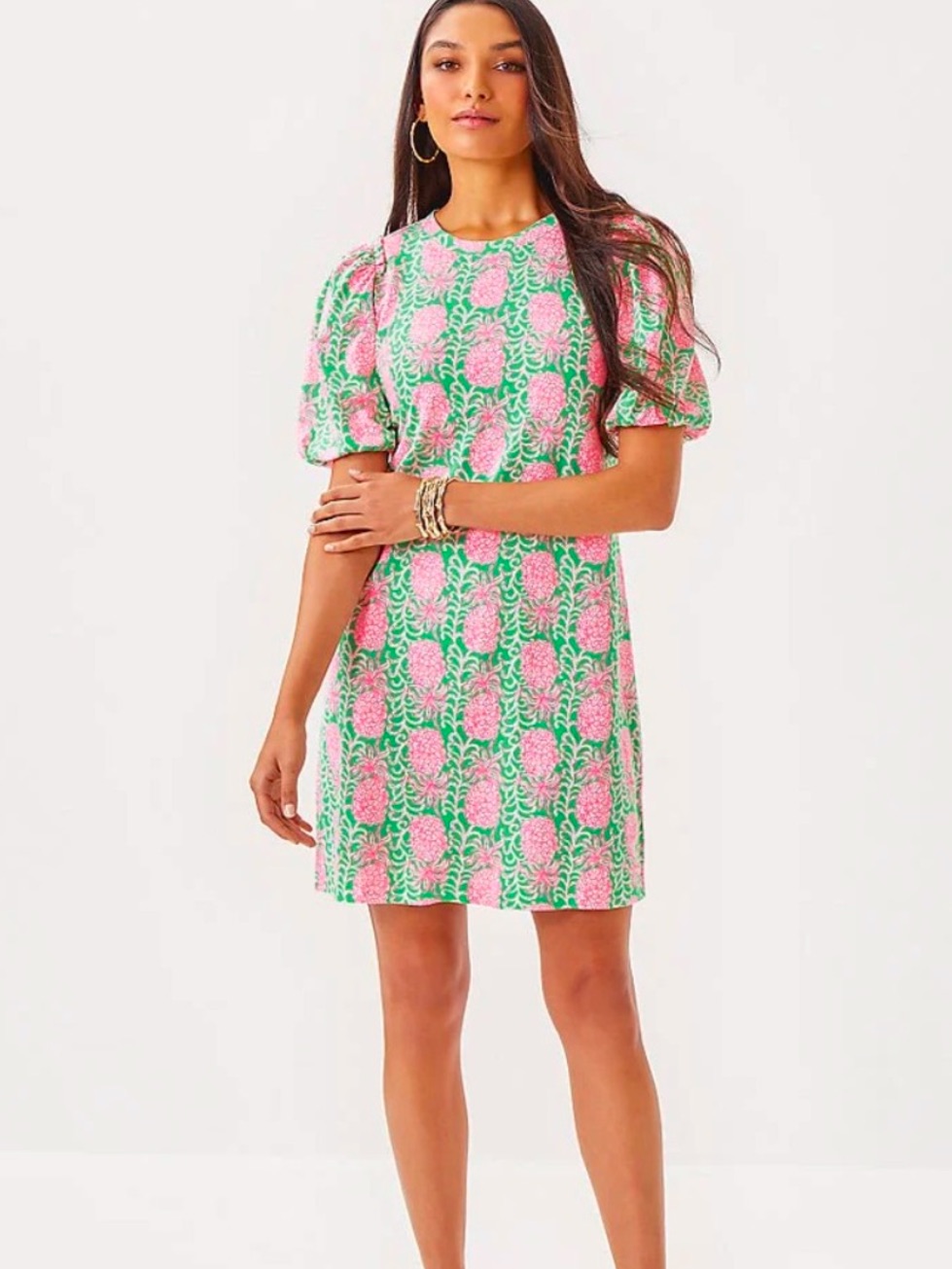Nwot Lilly Pulitzer Mercer Fauna Green Party Like A Rock Star Pima Cotton Dress